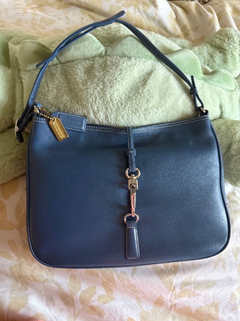 Coach Hamilton Hampton Clip-Lock Leather Hobo Shoulder Bag